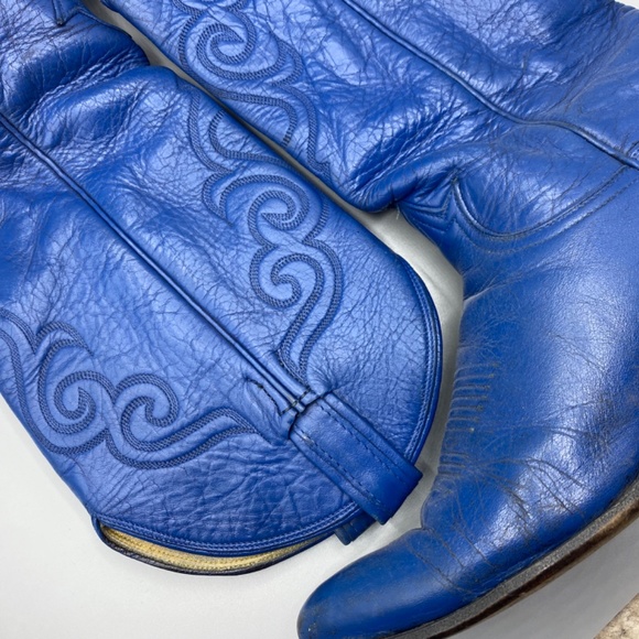 Vintage Rodeo Queen Tony Lama Royal Blue Cowgirl Boots size 7.5 - Picture 3 of 8